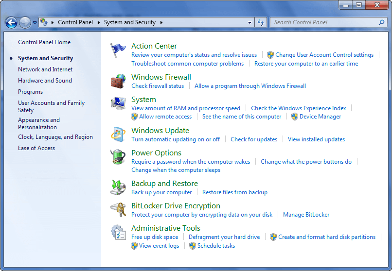 control panel windows 7 product key